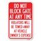 Signmission Parking Sign Do Not Block Gate at Anytim Heavy-Gauge Aluminum Sign, 12" x 18", A-1218-23363 A-1218-23363 - alternate 1